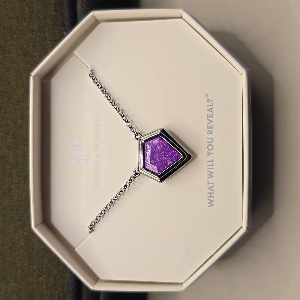 Bomb Party Necklace Lavander Ice Crystal Hematite Plating "A Sigh That Stays"